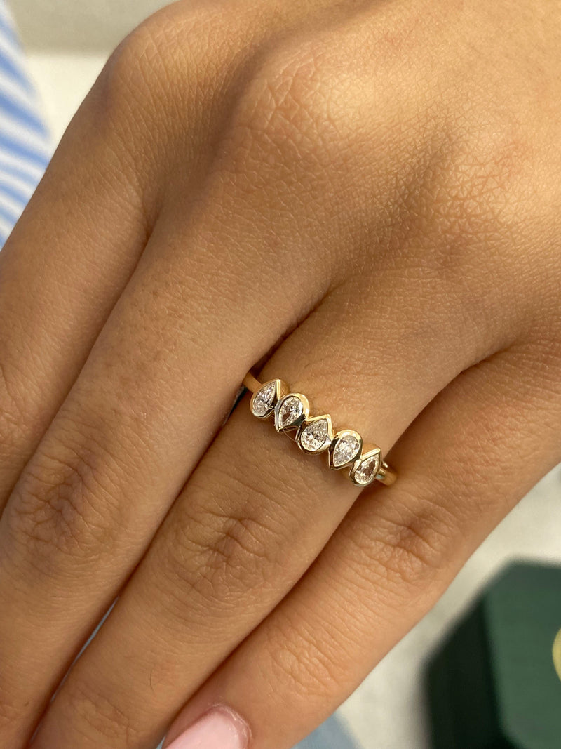 Diamond Stackable Ring 0.30 Carat Yellow Gold 14K
