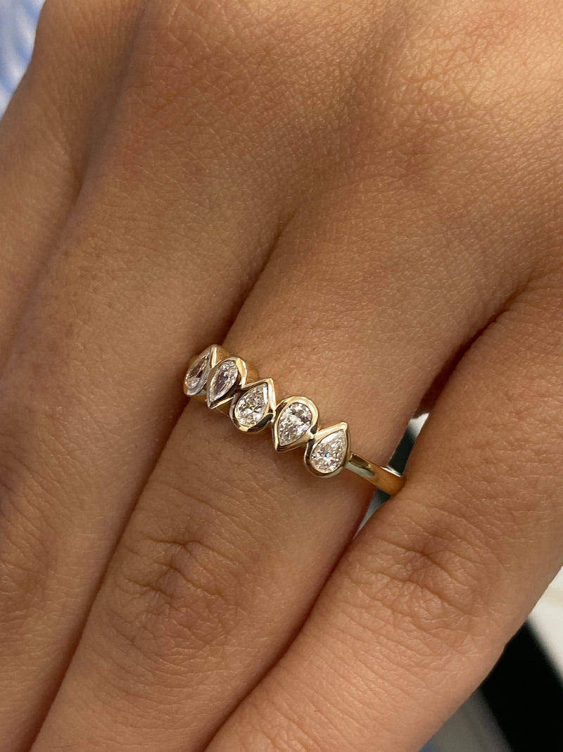 Diamond Stackable Ring 0.30 Carat Yellow Gold 14K