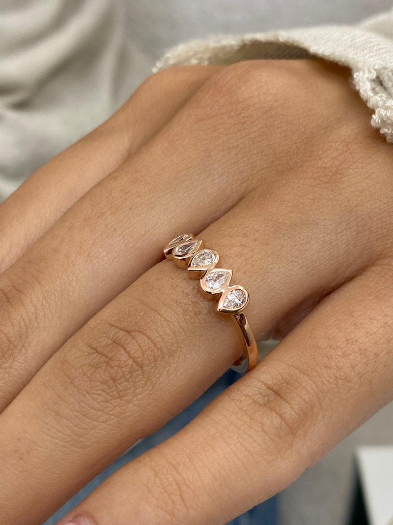Diamond Stackable Ring 0.30 Carat Rose Gold 14K