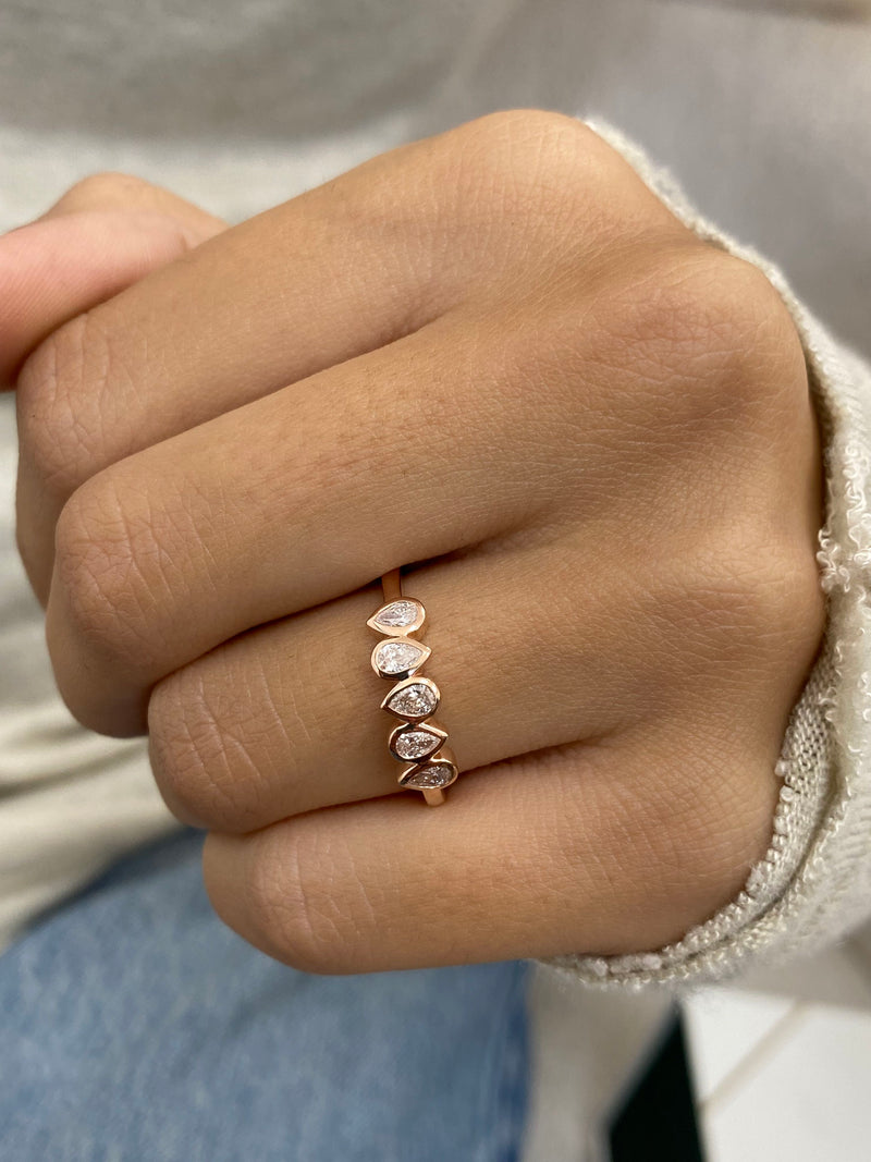 Diamond Stackable Ring 0.30 Carat Rose Gold 14K