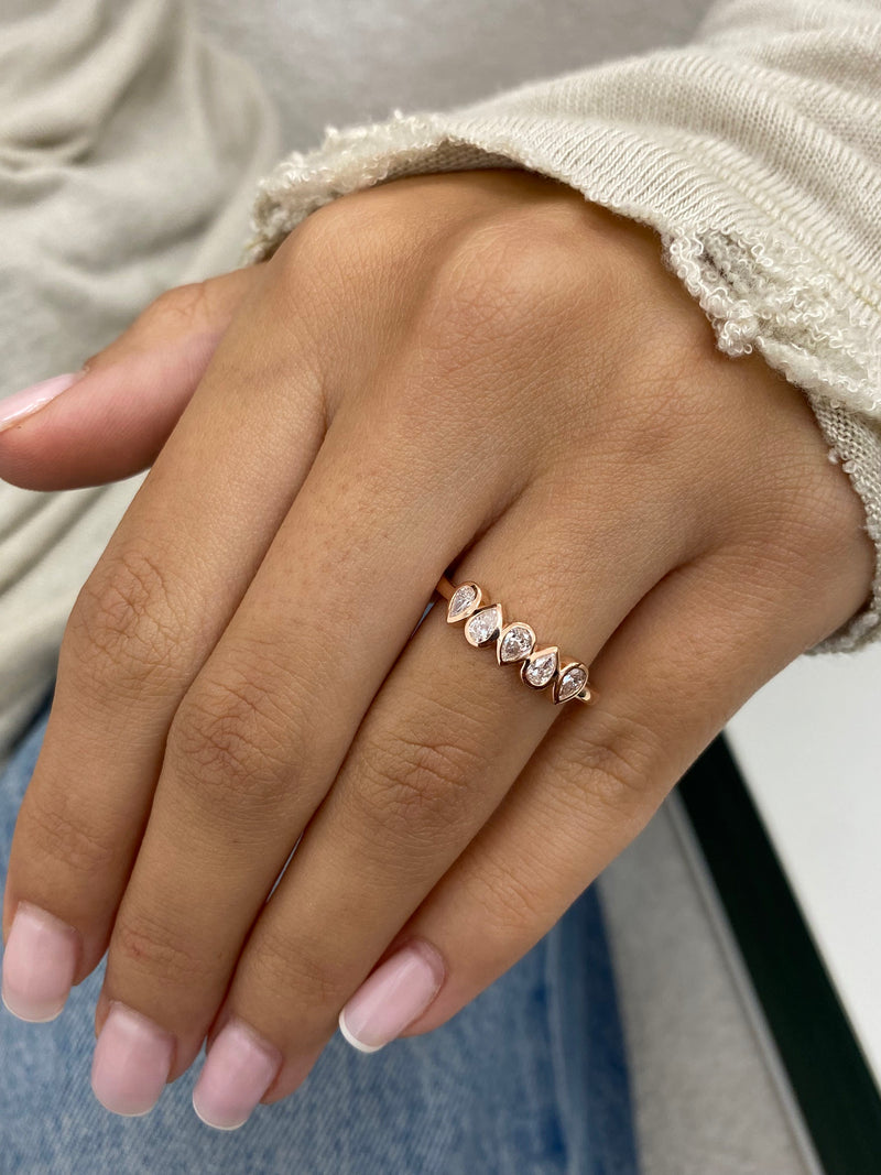 Diamond Stackable Ring 0.30 Carat Rose Gold 14K