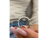 Diamond Half Eternity Ring 0.80 Carat White Gold 14K