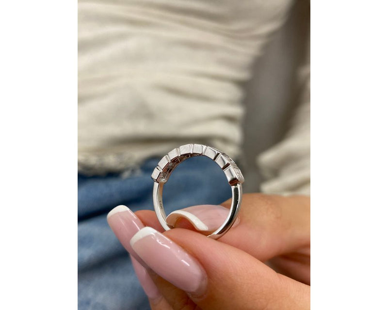 Diamond Half Eternity Ring 0.80 Carat White Gold 14K