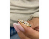 Diamond Half Eternity Ring 0.30 Carat Yellow Gold 14K