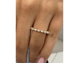 Diamond Half Eternity Ring 0.40 Carat Yellow Gold 14K