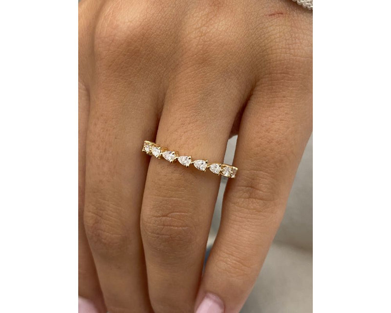 Diamond Half Eternity Ring 0.40 Carat Yellow Gold 14K