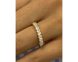 Diamond Half Eternity Ring 0.50 Carat Yellow Gold 14K