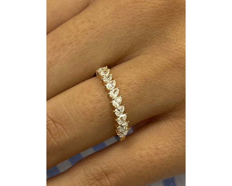 Diamond Half Eternity Ring 0.50 Carat Yellow Gold 14K