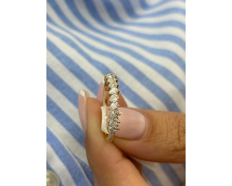 Diamond Half Eternity Ring 0.50 Carat Yellow Gold 14K