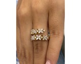 Diamond Cluster Ring 1 Carat Yellow Gold 14K