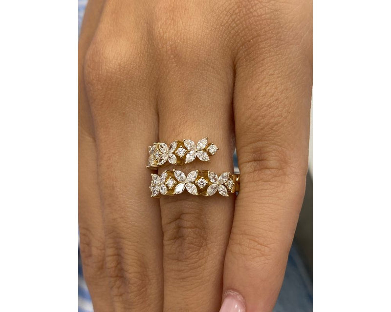 Diamond Cluster Ring 1 Carat Yellow Gold 14K