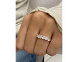 Half Eternity Oval Diamond Ring 1.14 ct TCW , Yellow Gold 14K