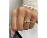 Diamond Half Eternity Ring 0.87 Carat Rose Gold 14K