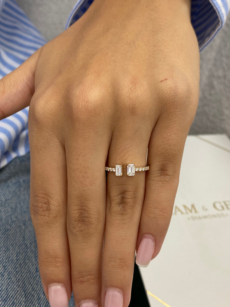 Diamond Wrap Ring 0.55 Carat Yellow Gold 14K