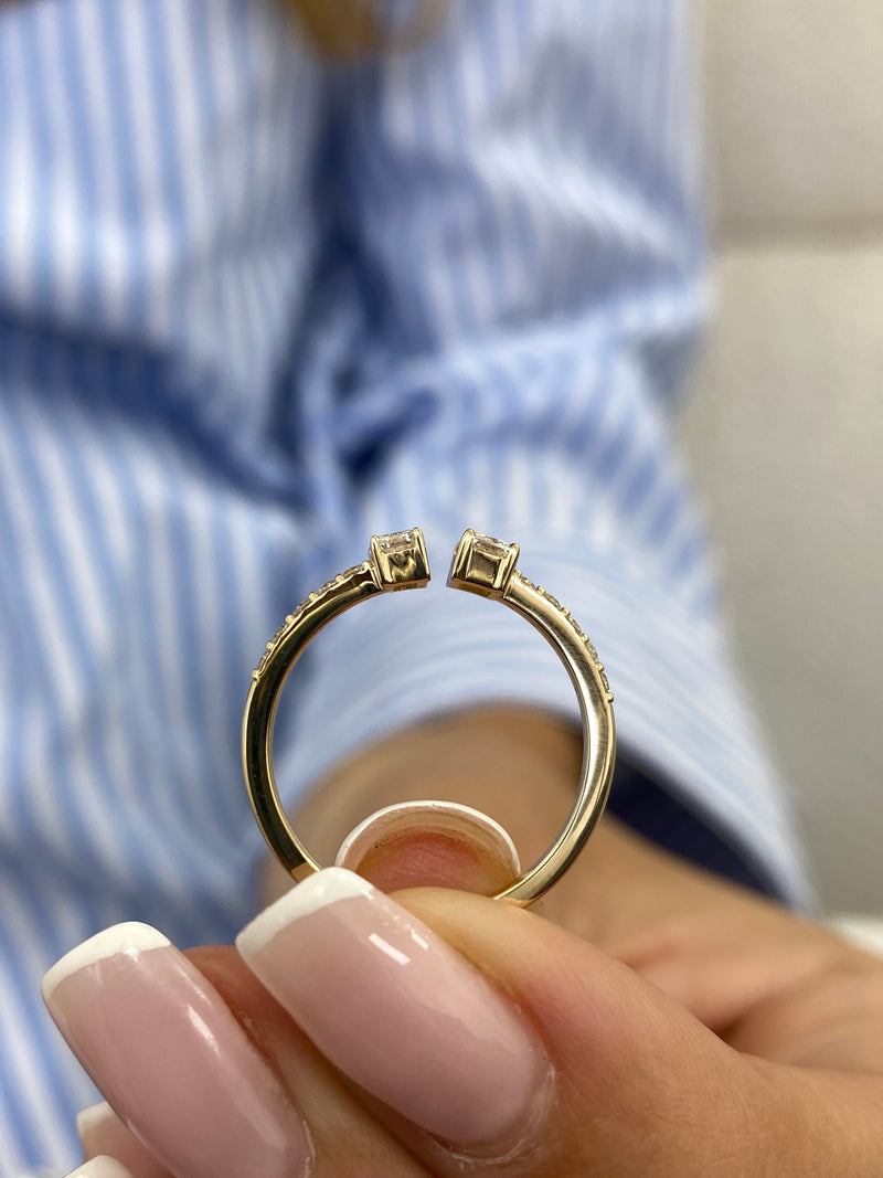Diamond Wrap Ring 0.55 Carat Yellow Gold 14K