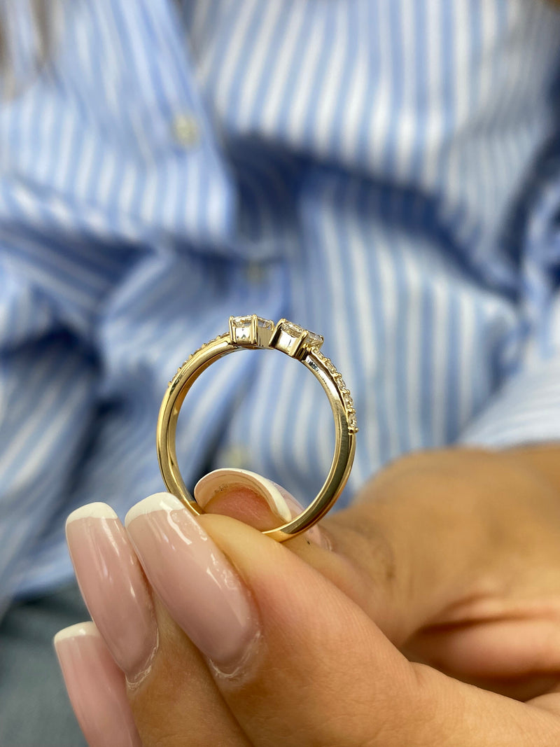 Diamond Wrap Ring 0.55 Carat Yellow Gold 14K