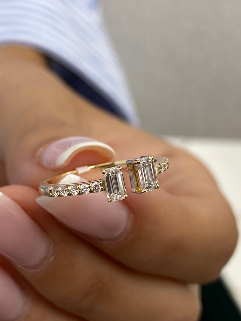 Diamond Wrap Ring 0.55 Carat Yellow Gold 14K
