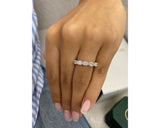 Diamond 5 Stone Ring 1.20 Carat White Gold 14K