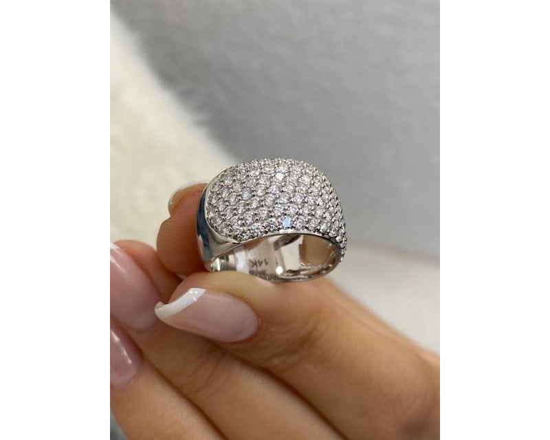 Diamond Micropave Ring 1.90 Carat White Gold 14K