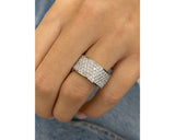 Diamond Micropave Ring 1.52 Carat White Gold 14K