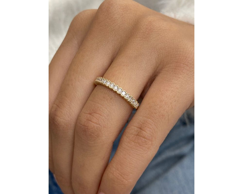 Diamond Half Eternity Ring 0.31 Carat Rose Gold 14K