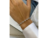 DN957 - Pear And Round Cut 4.32 Carat Diamond Tennis Bracelet