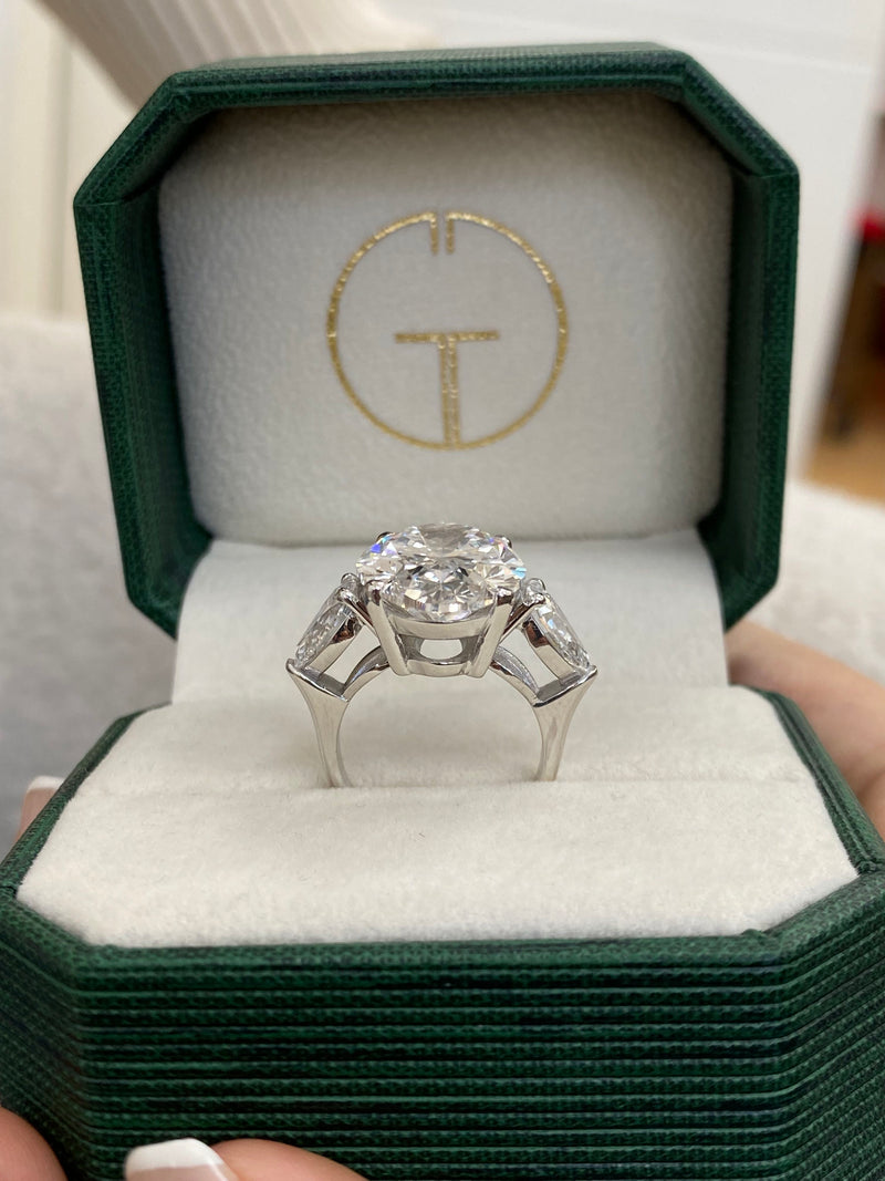 Bar Engagement Ring 12 Carat White Gold