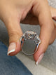 Bar Engagement Ring 12 Carat White Gold