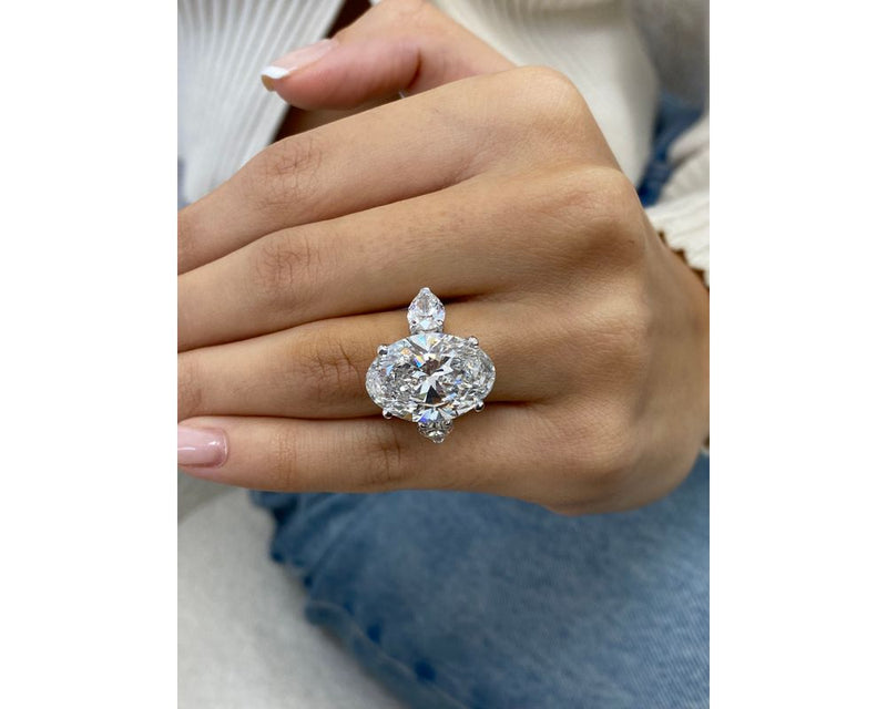 Bar Engagement Ring 12 Carat White Gold