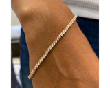 Tennis Marquise Diamond Bracelet 2.26 ct TCW , Rose Gold 18K