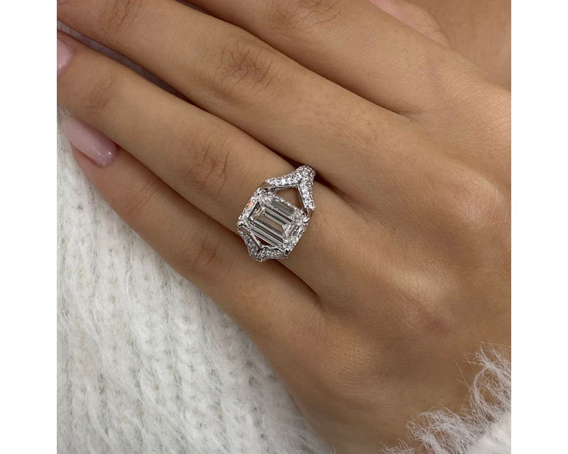 Zuri - Emerald Cut 4.90 Carat Diamond Engagement Ring