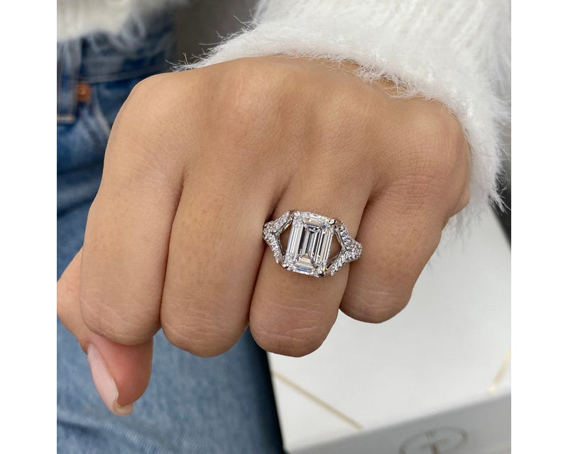 Zuri - Emerald Cut 4.90 Carat Diamond Engagement Ring