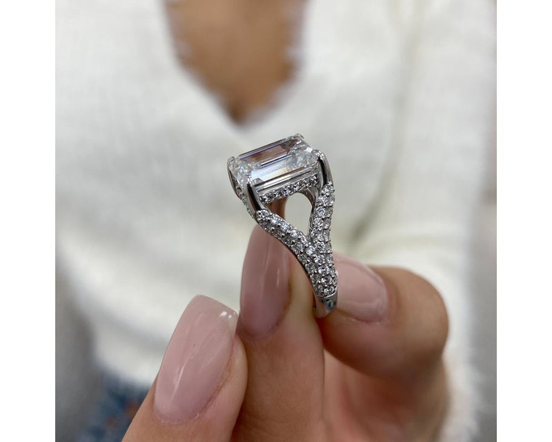 Zuri - Emerald Cut 4.90 Carat Diamond Engagement Ring