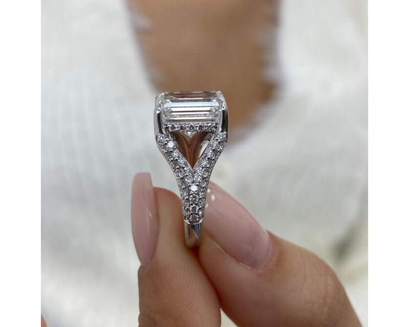 Zuri - Emerald Cut 4.90 Carat Diamond Engagement Ring