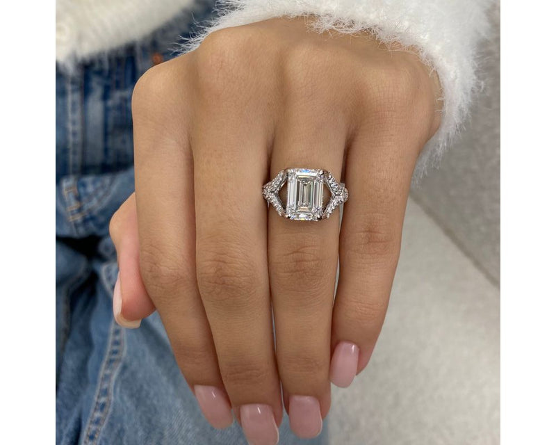 Zuri - Emerald Cut 4.90 Carat Diamond Engagement Ring