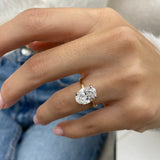 Olive Engagement Ring 3.10 Carat Yellow Gold