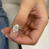 Olive Engagement Ring 3.10 Carat Yellow Gold