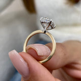 Olive Engagement Ring 3.10 Carat Yellow Gold