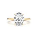 Olive Engagement Ring 3.10 Carat Yellow Gold