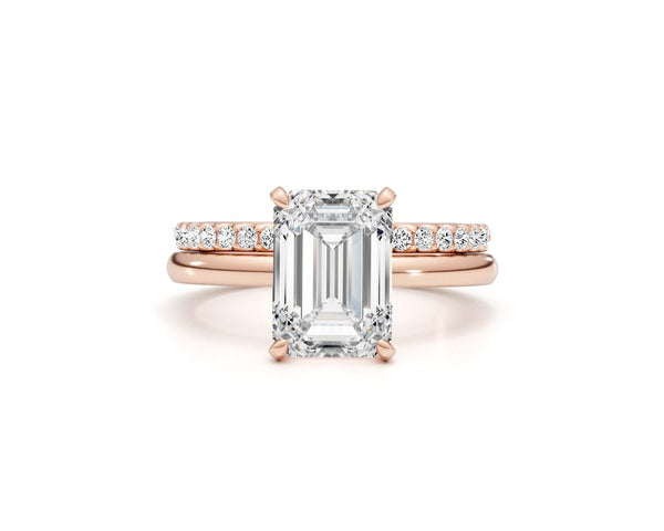 Zara-Set - Emerald Cut 3.46 Carat Diamond Engagement Ring