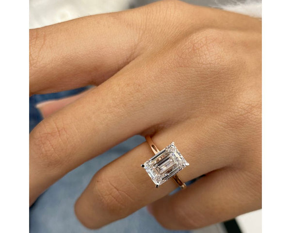 Zara - Emerald Cut 3 Carat Diamond Engagement Ring