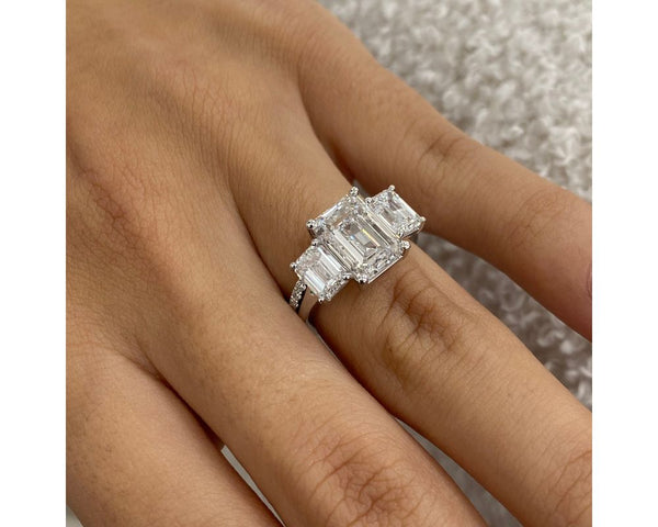 Sloane-set - Emerald Cut 4.85 Carat Diamond Engagement Ring