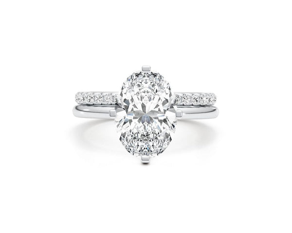 Oakley-set - Oval Cut 3.50 Carat Diamond Engagement Ring