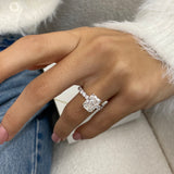 Sage Engagement Ring 4.4ct TCW, 14K Gold