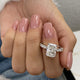 Sage Engagement Ring 4.4ct TCW, 14K Gold