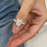 Sage Engagement Ring 4.4ct TCW, 14K Gold