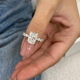 Sage Engagement Ring 4.41 Carat White Gold