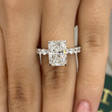 Sage Engagement Ring 4.41 Carat White Gold