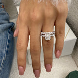 Sage Engagement Ring 5.80 Carat White Gold