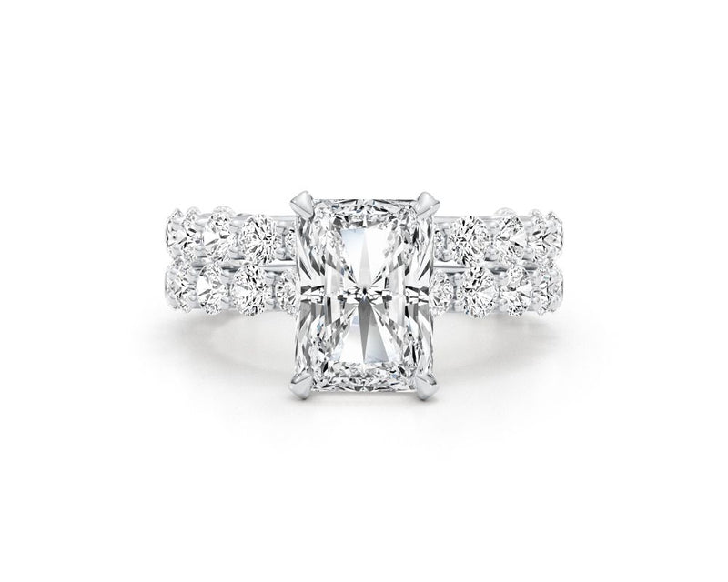 Sage-set - Radiant Cut 5.80 Carat Diamond Engagement Ring